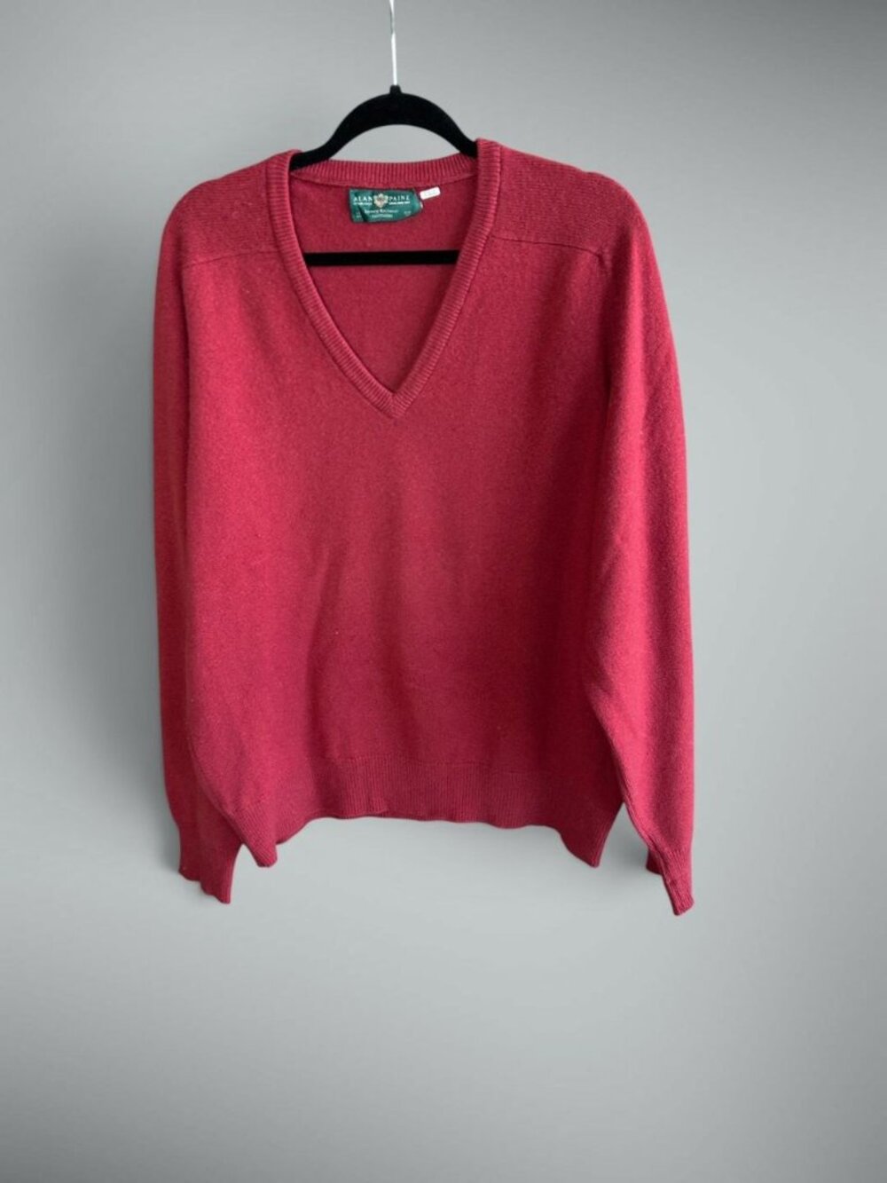 Alain Paine Men’s Vintage Red 100% Cashmere Sweater Quiet Luxury Size 44